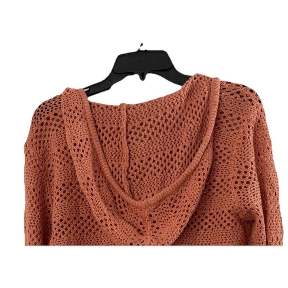 NWT Roxy After Beach Break‎ Womens Long Sleeve Crochet Sweater Coral Size Small - Picture 11 of 13